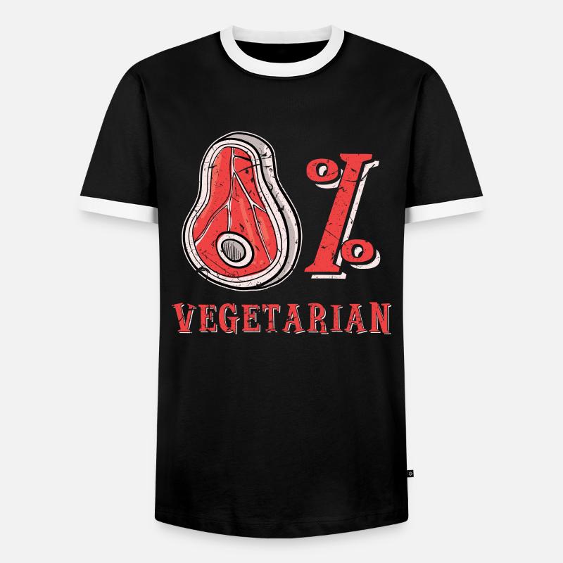 Meat eater lover - Men's Ringer Shirt - black/white