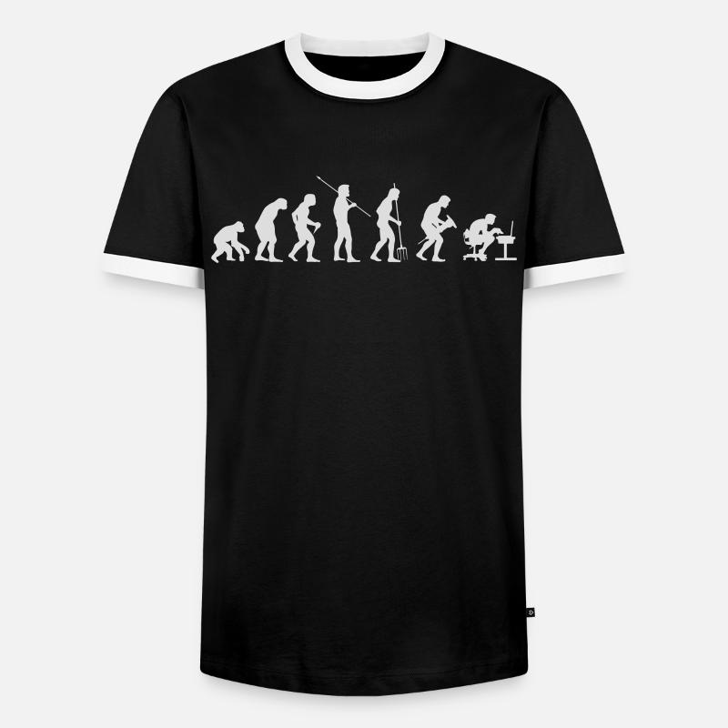 Informatiker Evolution - Männer Kontrast-T-Shirt - Schwarz/Weiß