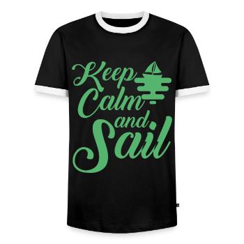 Sailing Sailing Sailing Sailing - Men's Ringer Shirt - black/white - Front - AI Model Female 172 light (172cm) & AI Model Male 178 light (178cm)