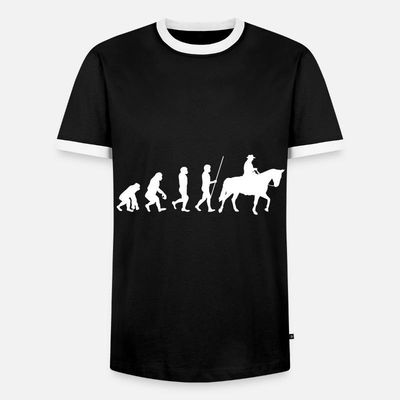 Coureur de l'évolution - T-shirt contrasté Homme - noir/blanc