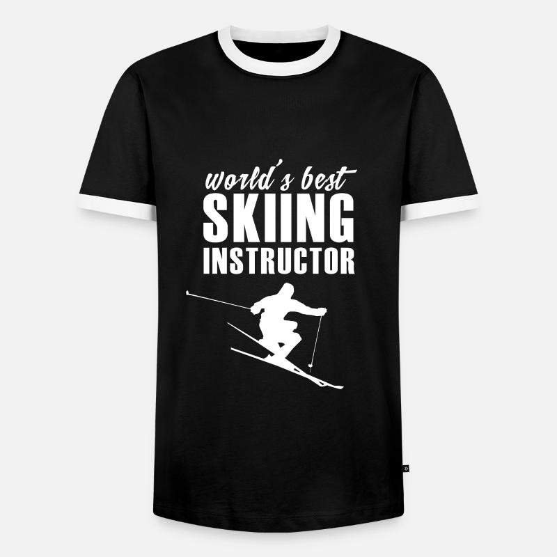 Ski instructor - Men's Ringer Shirt - black/white
