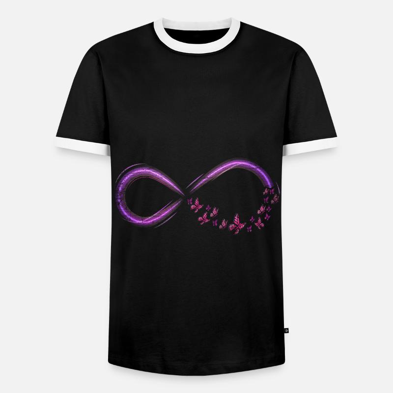 Schmetterlinge Unendlichkeit - Männer Kontrast-T-Shirt - Schwarz/Weiß