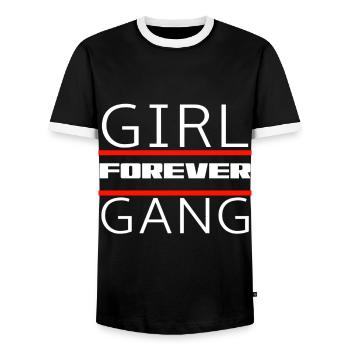Équipe gangs fille pour toujours - T-shirt contrasté Homme - noir/blanc - Devant - AI Model Female 172 light (172cm) & AI Model Male 178 light (178cm)