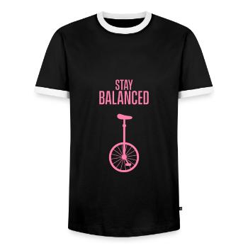 Monocycle monocycle monocycle monocycle Monocycle fille - T-shirt contrasté Homme - noir/blanc - Devant - AI Model Female 172 light (172cm) & AI Model Male 178 light (178cm)