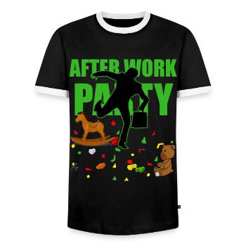 Werdende Eltern - Männer Kontrast-T-Shirt - Schwarz/Weiß - Vorne - AI Model Female 172 light (172cm) & AI Model Male 178 light (178cm)