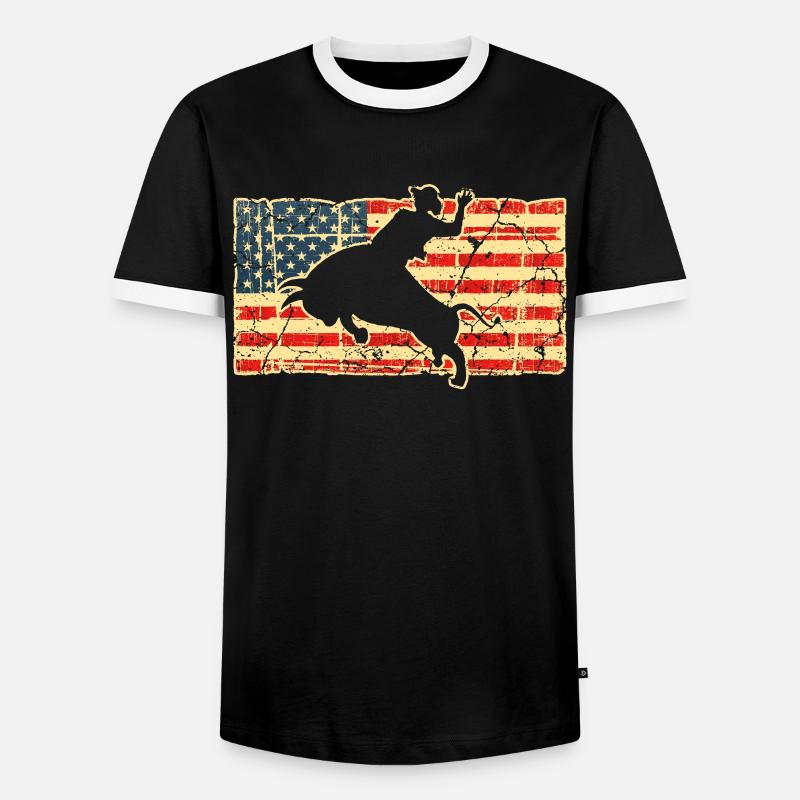 Rodeo Texas - Men's Ringer Shirt - black/white
