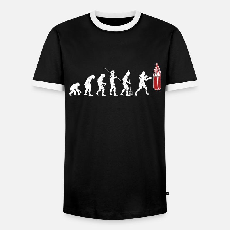 Boxen Evolution - Männer Kontrast-T-Shirt - Schwarz/Weiß