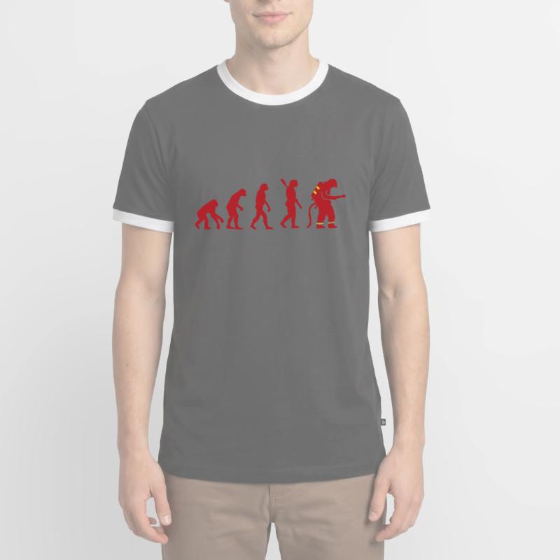EVOLUTION POMPIER POMPIER POMPIER T-shirt contrasté Homme