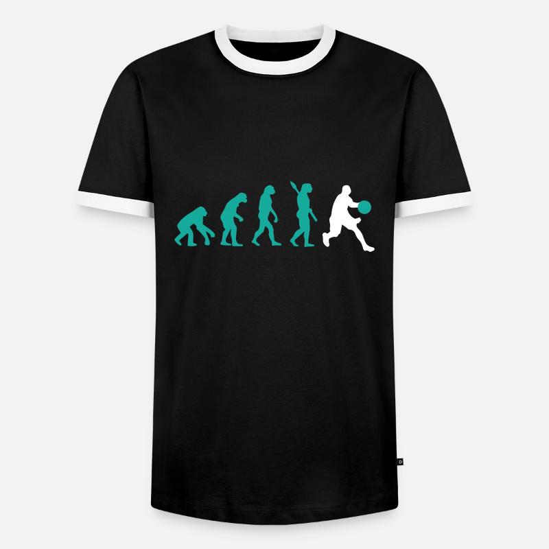 EVOLUTION BASKETBALL - Männer Kontrast-T-Shirt - Schwarz/Weiß