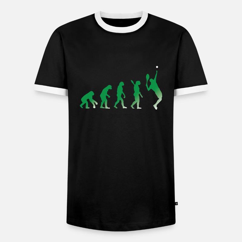 EVOLUTION TENNIS - Men's Ringer Shirt - black/white