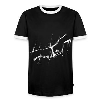 Brofist - Männer Kontrast-T-Shirt - Schwarz/Weiß - Vorne - AI Model Female 172 light (172cm) & AI Model Male 178 light (178cm)