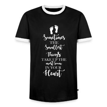 Amour de grossesse - T-shirt contrasté Homme - noir/blanc - Devant - AI Model Female 172 light (172cm) & AI Model Male 178 light (178cm)