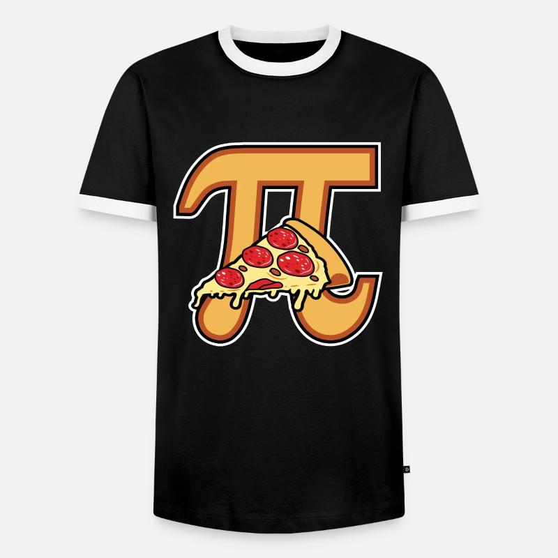 Pizza Pi Mathe - Männer Kontrast-T-Shirt - Schwarz/Weiß