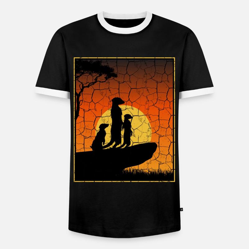 Erdmännchen - Männer Kontrast-T-Shirt - Schwarz/Weiß