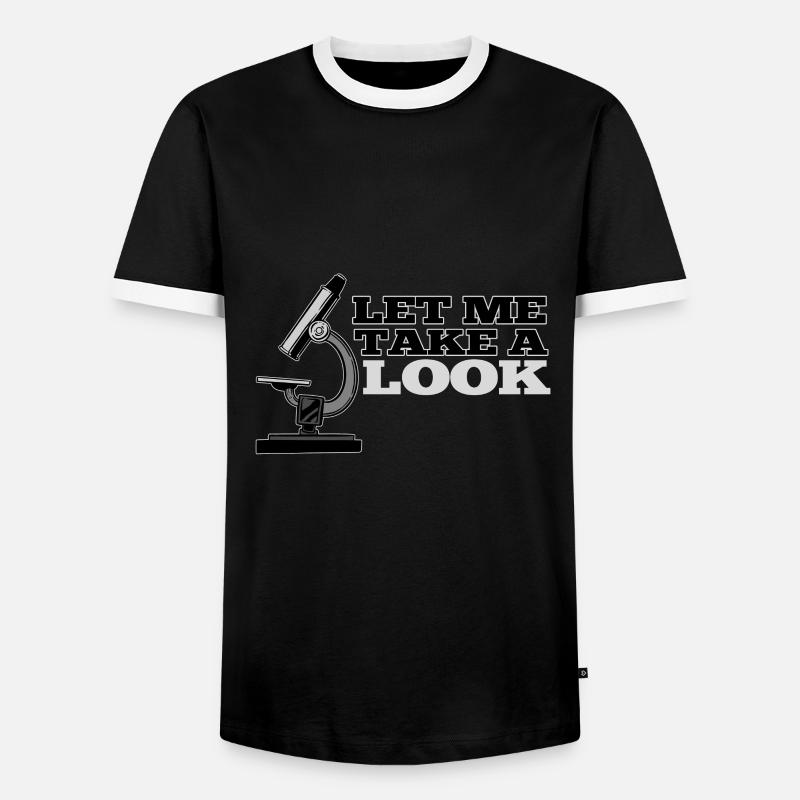 Chemist microscope - Men's Ringer Shirt - black/white