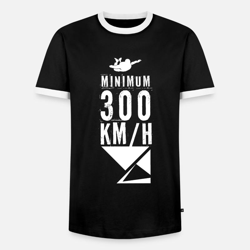 Skydiving - Men's Ringer Shirt - black/white