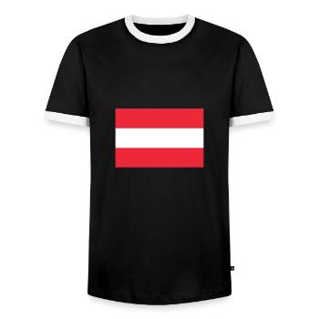 Österreich - Männer Kontrast-T-Shirt - Schwarz/Weiß - Vorne - AI Model Female 172 light (172cm) & AI Model Male 178 light (178cm)