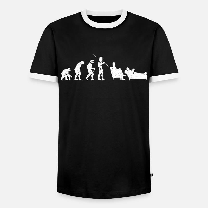 Evolution psychologist - Men's Ringer Shirt - black/white