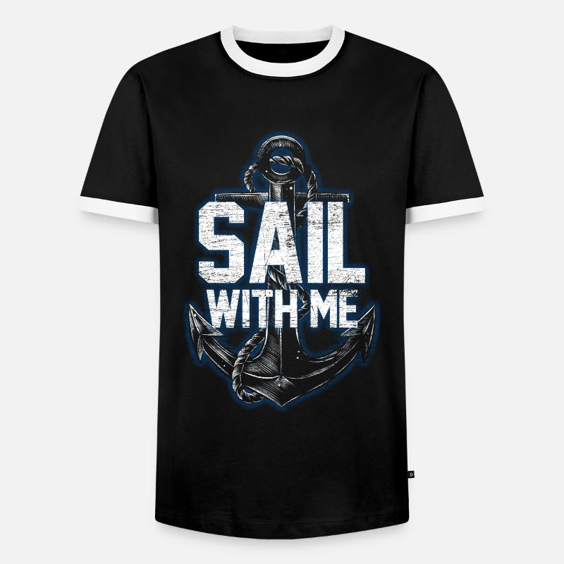 Sailing experience - Men's Ringer Shirt - black/white