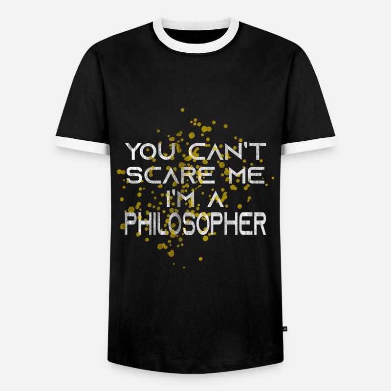 Philosopher scared - Men's Ringer Shirt - black/white