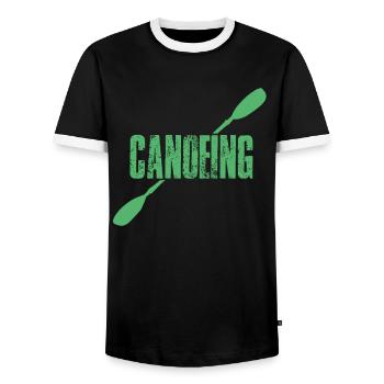 Canoë canoë canoë canoë-kayak Canoë-kayak - T-shirt contrasté Homme - noir/blanc - Devant - AI Model Female 172 light (172cm) & AI Model Male 178 light (178cm)