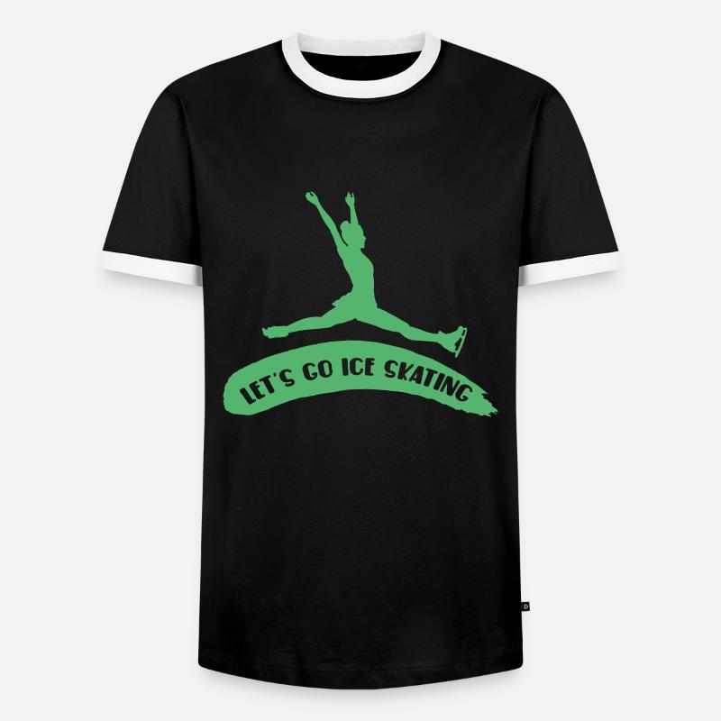 Eislauf - Männer Kontrast-T-Shirt - Schwarz/Weiß