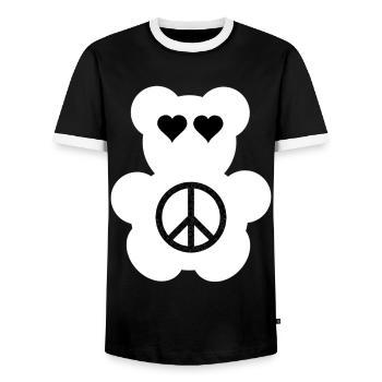 Festival Bear - T-shirt contrasté Homme - noir/blanc - Devant - AI Model Female 172 light (172cm) & AI Model Male 178 light (178cm)