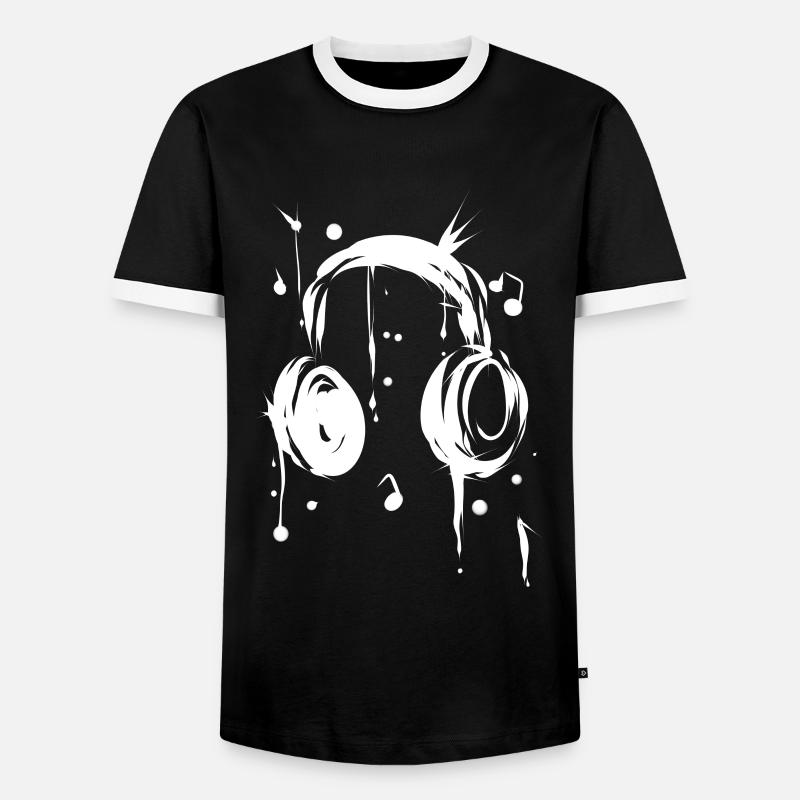 Auricolari - Maglietta Contrast da uomo - nero/bianco