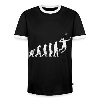 Volleyball Evolution - T-shirt contrasté Homme - noir/blanc - Devant - AI Model Female 172 light (172cm) & AI Model Male 178 light (178cm)