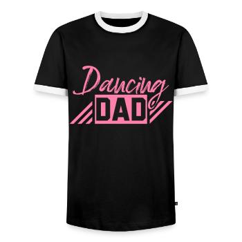 Dancing Daddy - Men's Ringer Shirt - black/white - Front - AI Model Female 172 light (172cm) & AI Model Male 178 light (178cm)