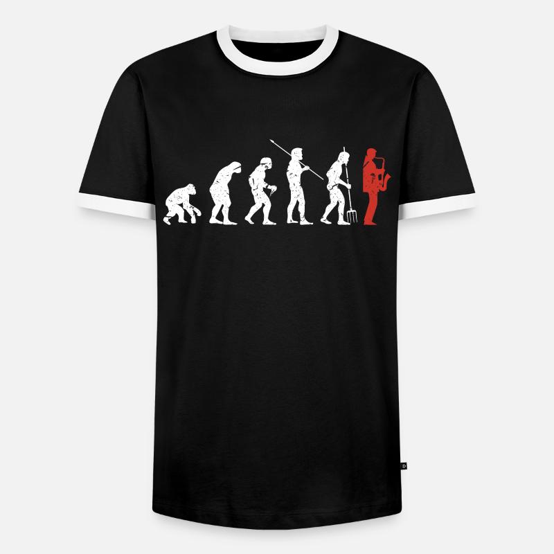Saxophon Evolution - T-shirt contrasté Homme - noir/blanc