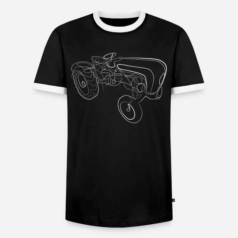 Traktor Oldtimer - Männer Kontrast-T-Shirt - Schwarz/Weiß