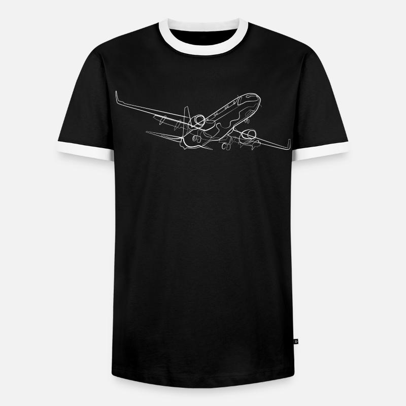 Flugzeug Pilot - Männer Kontrast-T-Shirt - Schwarz/Weiß