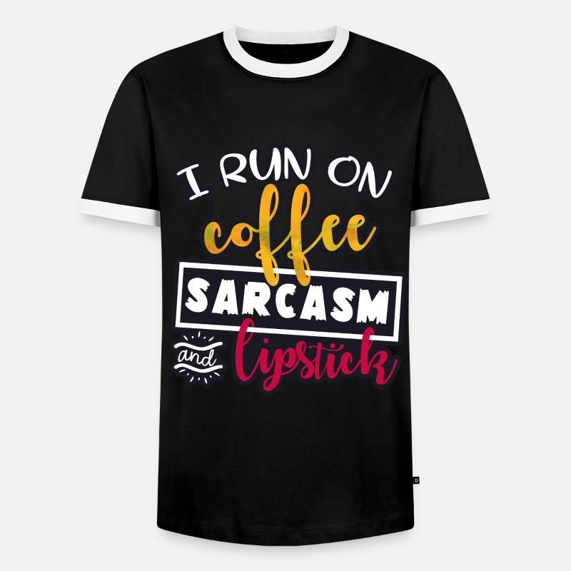 Kaffee Lippenstift - Männer Kontrast-T-Shirt - Schwarz/Weiß