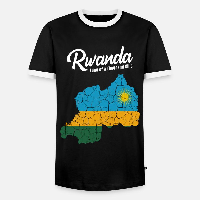 Rwanda - Men's Ringer Shirt - black/white