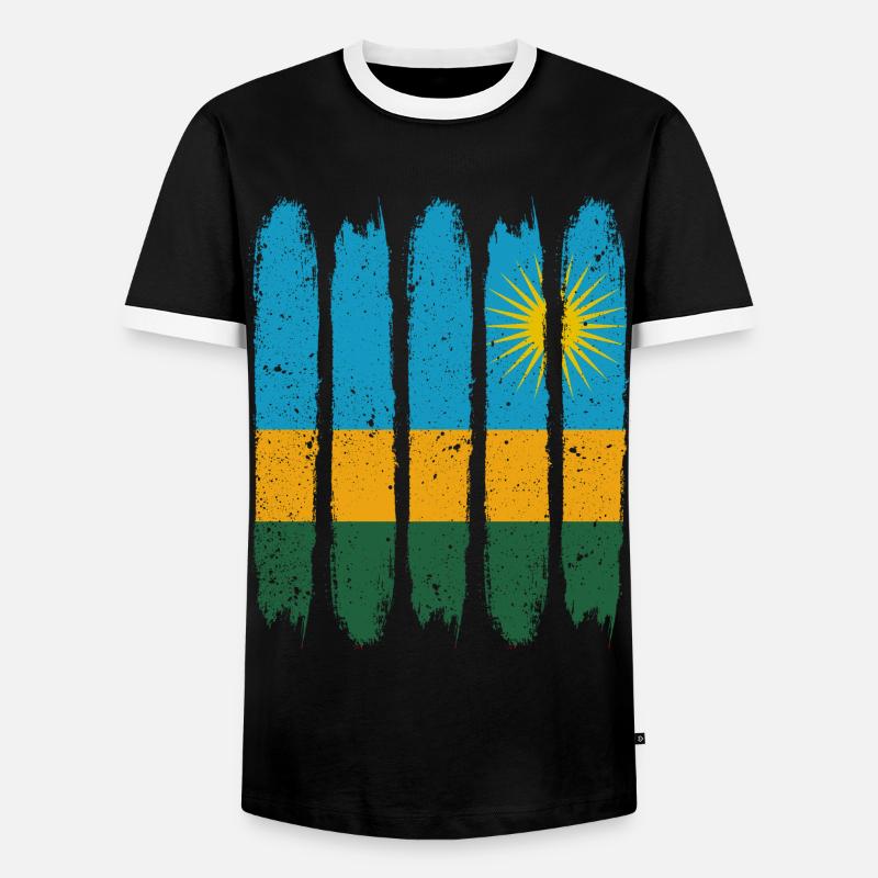 Ruanda - Männer Kontrast-T-Shirt - Schwarz/Weiß