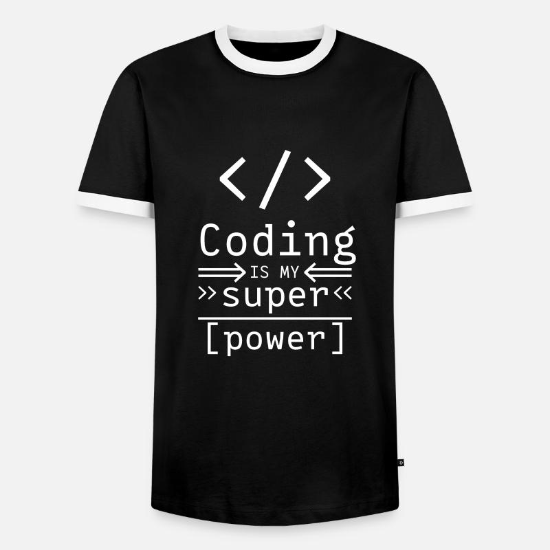 Logiciels Codage Hacker Programmeurs - T-shirt contrasté Homme - noir/blanc