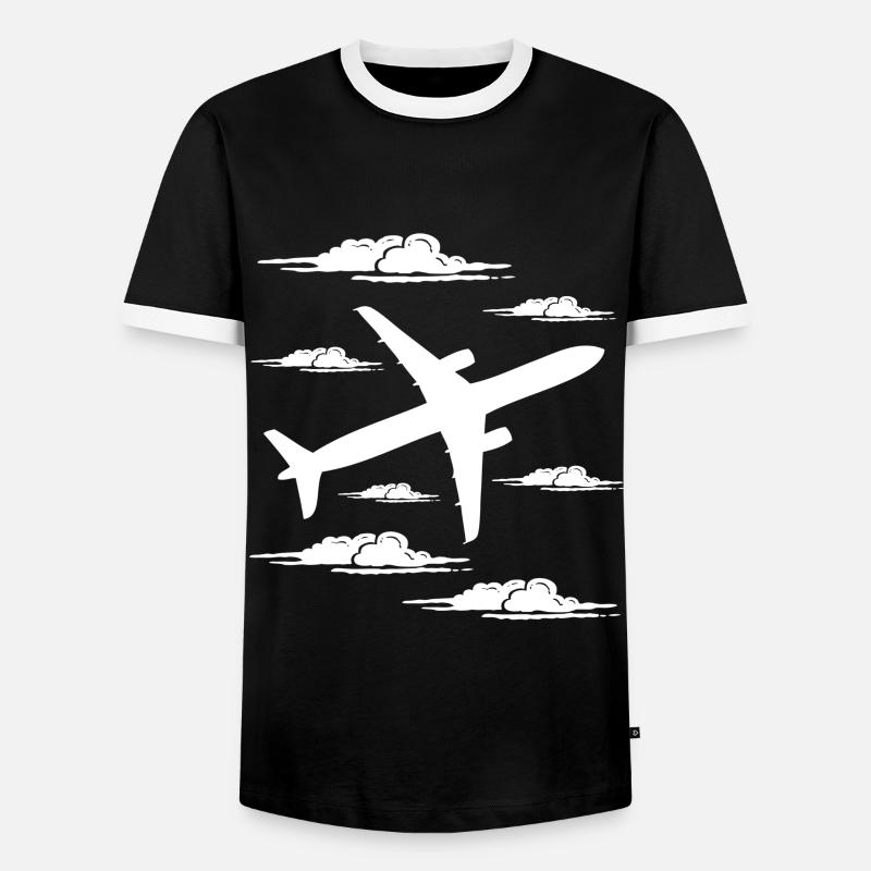 Pilot - Männer Kontrast-T-Shirt - Schwarz/Weiß