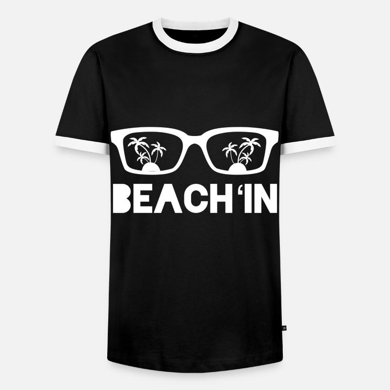 Beach - Men's Ringer Shirt - black/white
