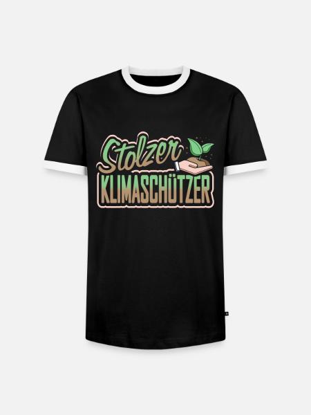 Stolzer Klimaschützer - Männer Kontrast-T-Shirt - Schwarz/Weiß