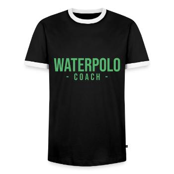 Wasserball Wasserball Wasserball Wasserball - Männer Kontrast-T-Shirt - Schwarz/Weiß - Vorne - AI Model Female 172 light (172cm) & AI Model Male 178 light (178cm)