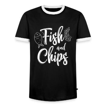 Great Britain - Men's Ringer Shirt - black/white - Front - AI Model Female 172 light (172cm) & AI Model Male 178 light (178cm)