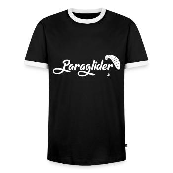Parapentiste Vol Parapente Parapente Parapente Pilot - T-shirt contrasté Homme - noir/blanc - Devant - AI Model Female 172 light (172cm) & AI Model Male 178 light (178cm)