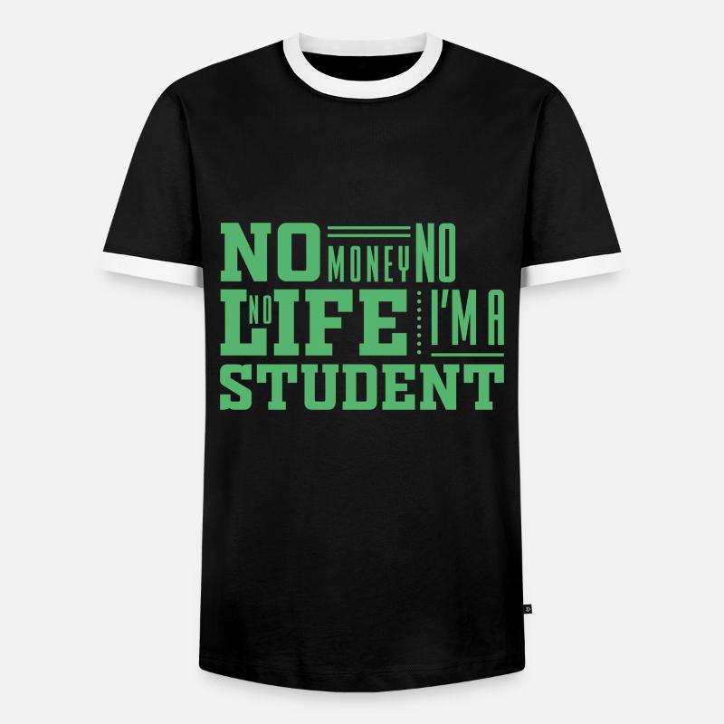 Student Uni Student Study Studies - Men's Ringer Shirt - black/white