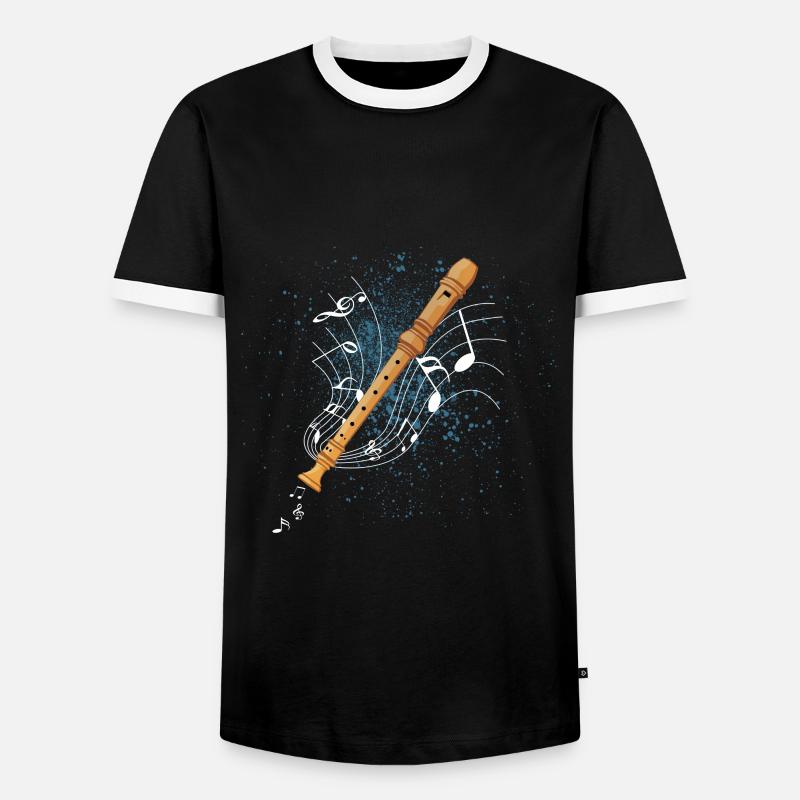 recorder - Men's Ringer Shirt - black/white