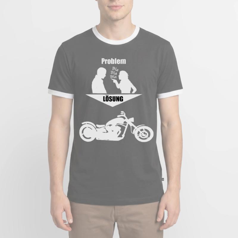 Problem Solution Chopper Motorcycle Men's Ringer Shirt