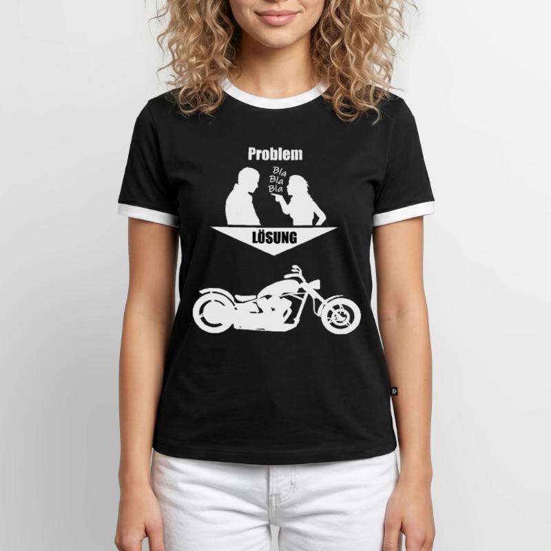 Problem Solution Chopper Motorcycle Men's Ringer Shirt