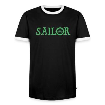 Voilier Voilier Voilier - T-shirt contrasté Homme - noir/blanc - Devant - AI Model Female 172 light (172cm) & AI Model Male 178 light (178cm)