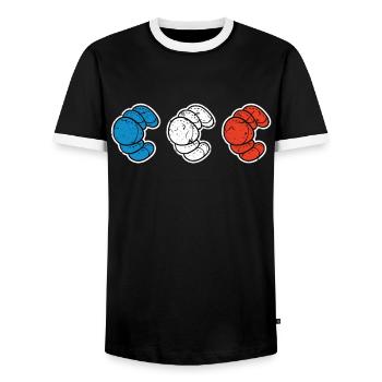 Frankreich Baguette - Männer Kontrast-T-Shirt - Schwarz/Weiß - Vorne - AI Model Female 172 light (172cm) & AI Model Male 178 light (178cm)