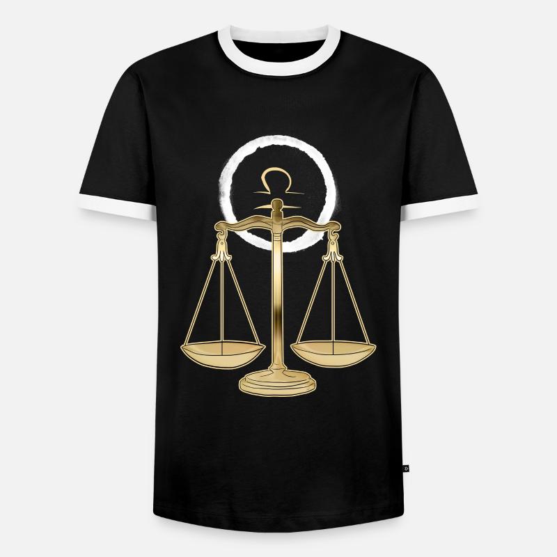 Sternzeichen Waage Libra - Männer Kontrast-T-Shirt - Schwarz/Weiß